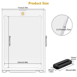35PT Magnetic Trading Card Sleeves: 6PCS Hard Acrylic Transparent Trading Card Display Holder Protector Storage Case with 6 Stand Feet for MTG YUGIOH Sports Game Standard Card