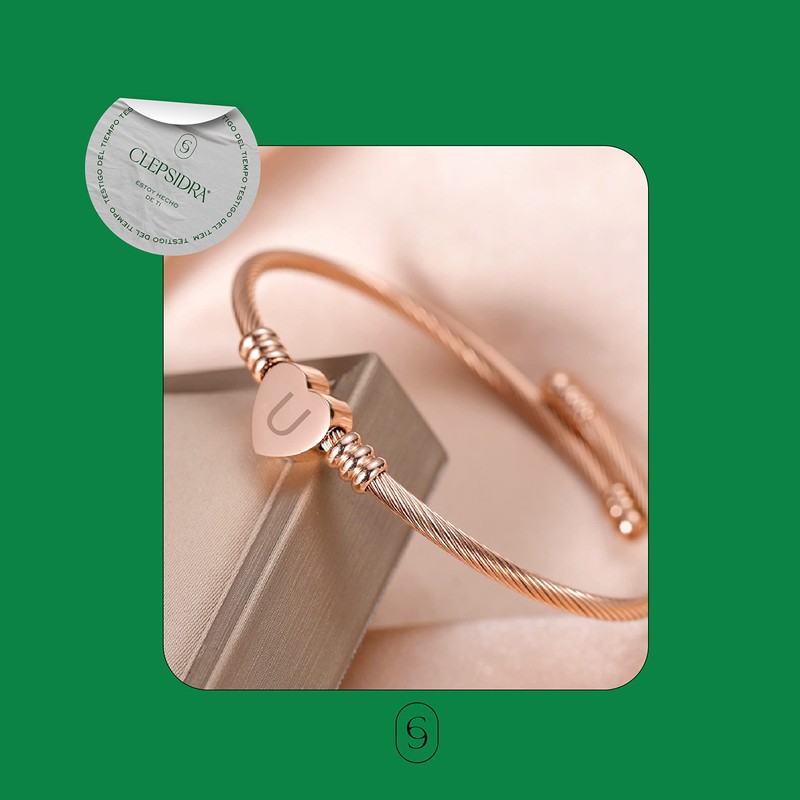 Clepsidra® Pulseras Mujer plateadas personalizadas con inicial. Accesorios y regalos