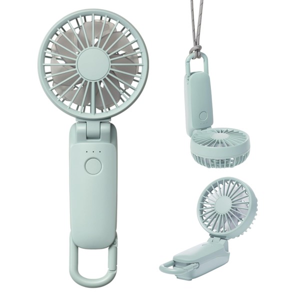 RHYTHM 9ZF040RH04 Handy Fan, 2025 Large Airflow, Silent, 3-Way (Hand-Held,
