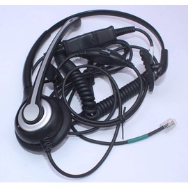 Wantek Telefon Headset Mono mit Noise Cancelling Mikrofon, Quick Disconnect, Call Center Kopfhörer für Festnetztelefone ShoreTel Polycom NEC Nortel Norstar Meridian Siemens ROLM(600QS2)