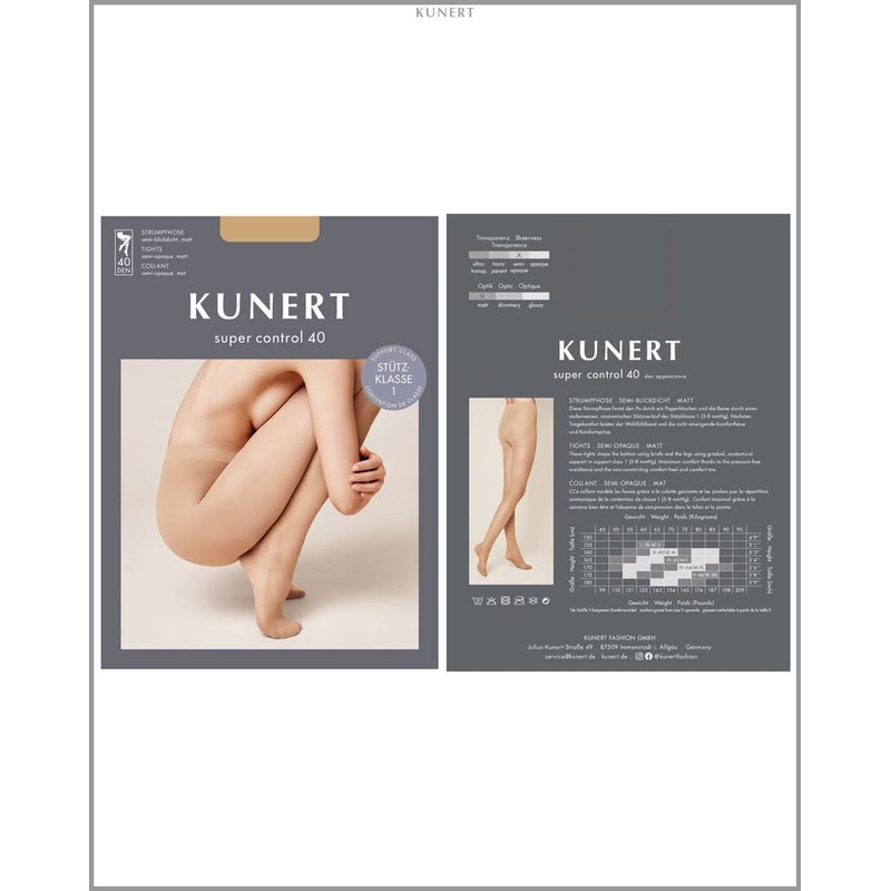 KUNERT Women's Super Control 40 Tights, 40 DEN, (Black 0500),