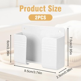 TIESOME 2 Pcs Wall Mount Phone Holder, Phone Stand, Plastic, Self-Adhesive