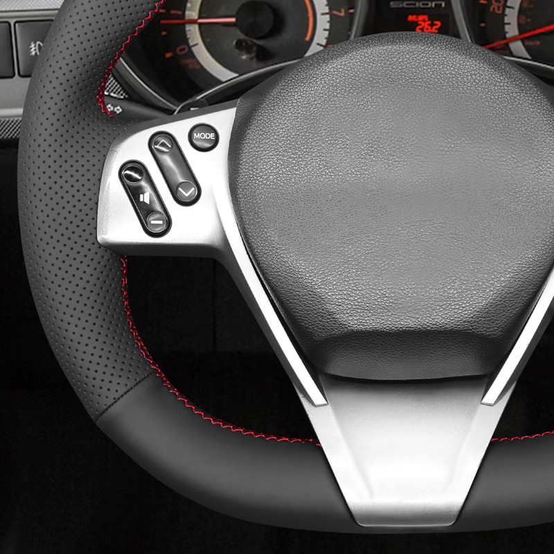 MEWANT DIY Stitching Car Steering Wheel Cover Wrap for Scion
