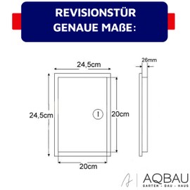 Aqbau® Inspection Door Black Inspection Door Maintenance Door Metal with Key (Installation Dimensions W x H: 20 x 20 cm)
