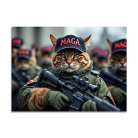 MAGA Cat Trump Funny Election 2024 Sticker Decal Notebook Car Laptop 5.5"x5.5"