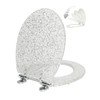 Resin Toilet Seat Round with Easy Clean Adjustable Hinges, Soft