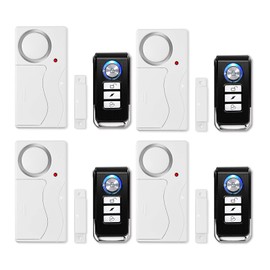 KCMYTONER 4 Set Wireless Anti-Theft Remote Control Door and Window Security Alarm, Contact Sensor Alarm, Interior Pool Door Alarm, Entry Chime,Fridge Door Open Alarm for Kid Safety