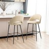 Glitzhome Modern Mid Century Leatherette Barstools Set of 2, 30”H