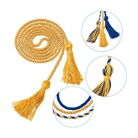 Cheriswelry Pack of 6 Graduation Cord Yarn Honor Cords with Tassel Graduation Honor Braided Cords Rope for Bachelor Gown College Graduation Students