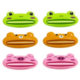 JDCMEI Pack of 6 Toothpaste Tube Squeezer, Toothpaste Squeezer, Plastic, Cartoon Toothpaste Squeezer, Toothpaste Dispenser Toothpaste Tube Press, Tube Roller for Toothpaste, Facial Cleanser, Hand