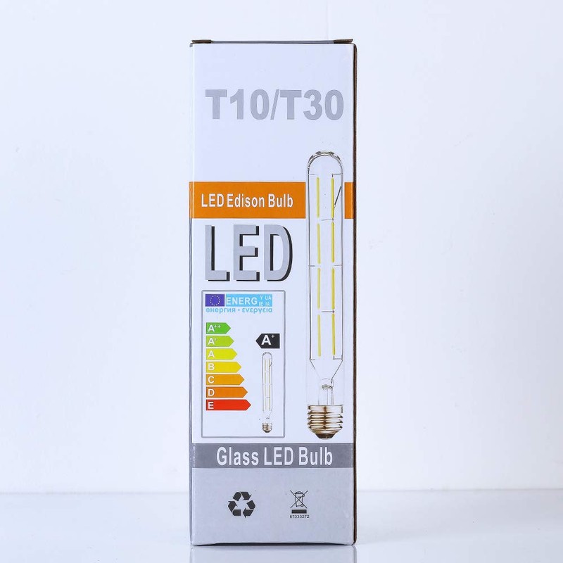 Leools 8W Dimmable Edison Led Tubular Bulb T10/T30,75 Watt Incandescent