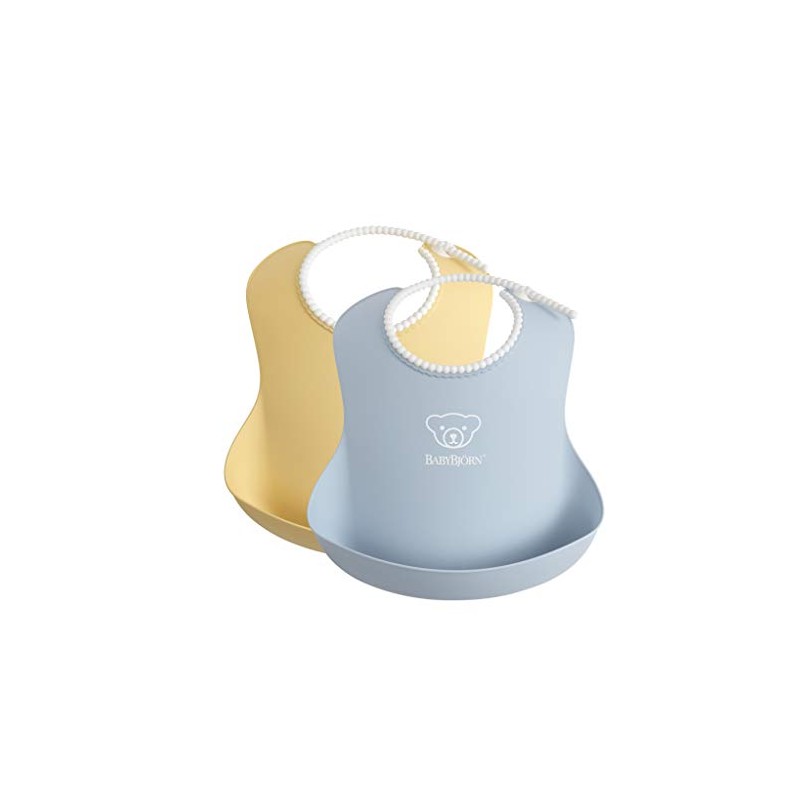 BabyBjörn Babero para bebé, paquete de 2, Amarillo/Azul