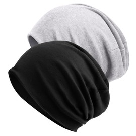 DRESHOW Slouchy Beanie Hat for Women Men Long Baggy Hip Hop Beanie Ski Skull Cap Chemo Headwear Solid Hipster Hat Elastic Sleeping Cap