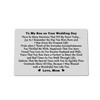Xiahuyu Son Wedding Gifts from Mom Engraved Wallet Insert Card