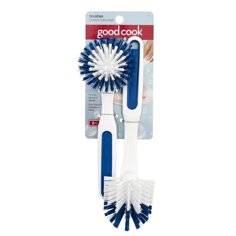 Good Cook 2-Piece Nylon Scrub Brush Set Multicolor, Medium
