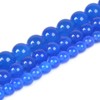abalorio redondas sueltas de ágata azul de 8 mm para