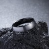 King Will BASIC 6mm Black Domed Brushed Tungsten Carbide Ring