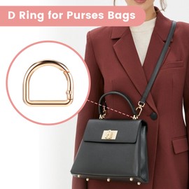 Amabro Pack of 6 D Ring Carabiners, Metal Key Ring D Rings Spring Key Hooks for Shoulder Bag Keychain Hardware Keyring Clips Pets Collar Accessories