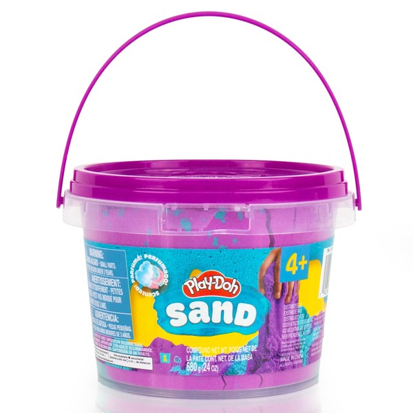 Play-Doh Sand Bucket, Teal and Purple Cotton Candy Scented, 1.5