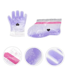 Baluue 2 Pairs Wax Therapy Gloves Wax Melt Warmer Foot Masks Remove Hard Skin Dry Skin Remover Feet Treatment Moisturizing Com Foot Care Kit Beauty Hand Wax Cover Non-woven Fabric Purple