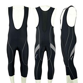 Z Sports Men's Cycling Bib Shorts Bike Tights Coolmax Padded 3/4 Bibs with Reflective Logo for Biking Sports Racing Black/Grey