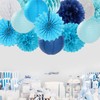 Light-Royal Navy-Blue White Party-Decorations Streamers - 14pcs Boy Birthday Baby
