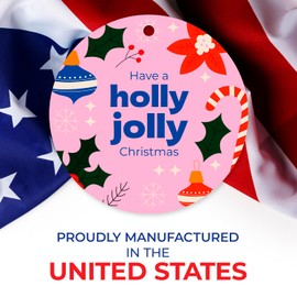 Soul Décor Have A Holly Jolly Christmas 2024 Ornament, Velvet Pouch Included, Large 3.75" Round Metal Ornament