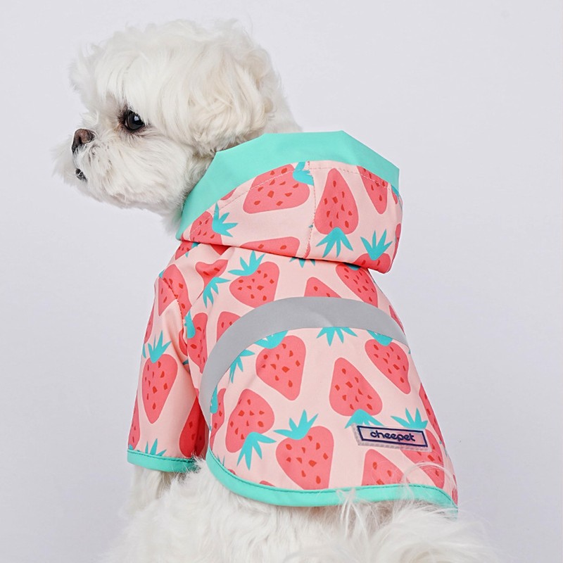 Teumessian Dog Raincoat with Fruit Patterns,Dog Raincoats for Small Dogs