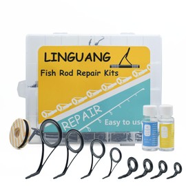 LINGUANG 60PCS LY Single Foot Fishing Spinning Line Stainless Steel Guide Set for Casting Rod，Building Supplies Repair Kit with Epoxy Gule