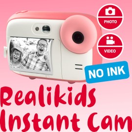 AGFA Photo Realikids Instant Cam Pink - Instant Camera for Children - Photo, Selfie and Video - 3 Rolls of Thermal Paper for 300 Photos - LCD Screen - ARKICPK