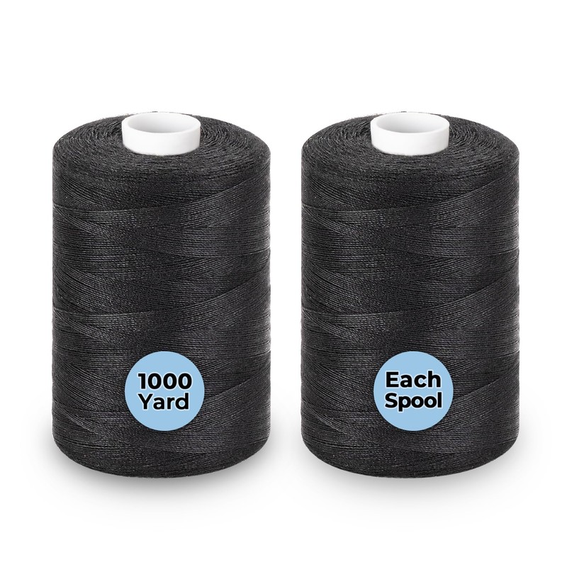 StiVerse Thread for Sewing, Black Sewing Thread 1000 Yard Per