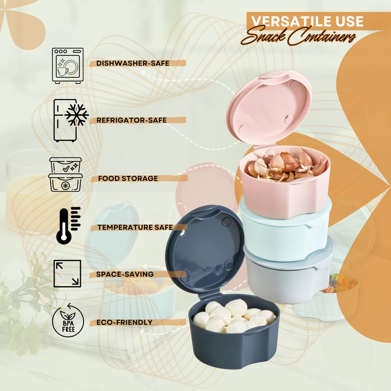HEFA Small Containers with Lids, Snack Containers, Salad Dressing Containers,