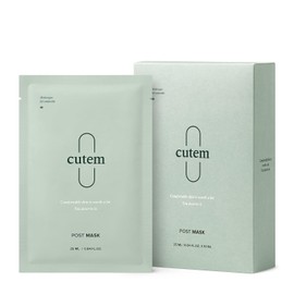 Cutem Post Mask (Pack of 10) - Intensive Cooling, Soothing. Korean Skin Care Sheet Mask. 100% Bamboo Cellulose Sheet, Hydrating Essence.