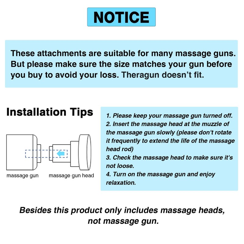 AiRelax Massage Gun Attachments for Hypervolt Go, Upgraded 15 PCS