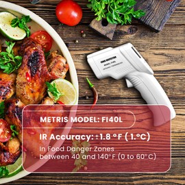 Metris Instruments Food Inspector Infrared Laser Thermometer Non-Contact Highly Accurate Industrial Grade Food Safety Inspection Thermometer for Professional Use | Measure Surface Temperature Readings