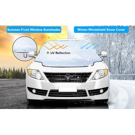 Windscreen Covers Frost, 153 * 125cm Car Windscreen Snow Cover, Ice, Snow, Sun UV Dust Water Protection for Cars and SUVs