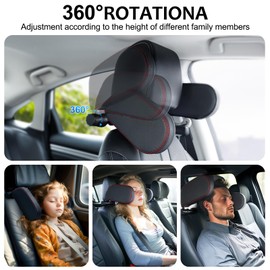 KAEFUYS Headrest Car Children Neck Support Car Seat Neck Support Adjustable Neck Pillow Car Cushion 360° Adjustable Comfort for Adults and Children When Driving or Travelling in the Car