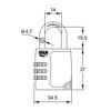Ifam 000682 Combination Padlock, Chrome, 35 mm
