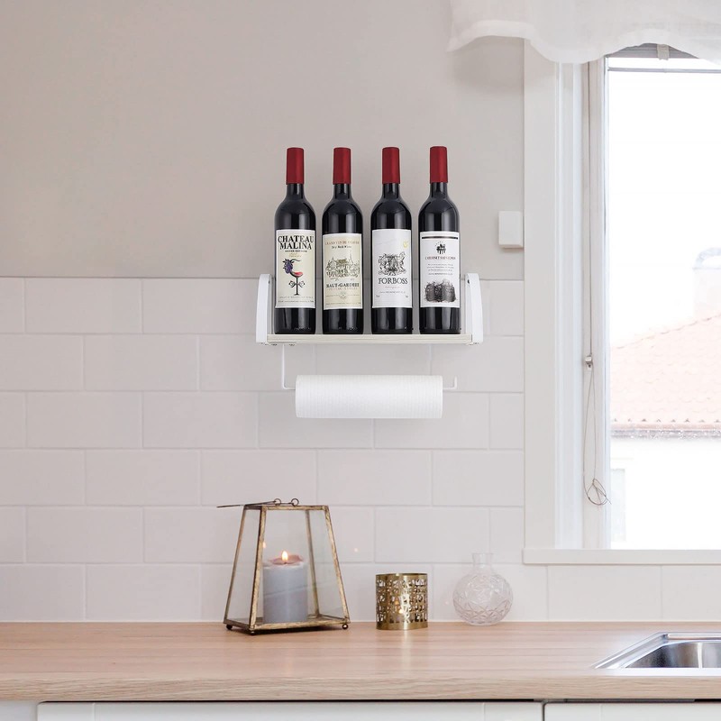 Farmhouse Wood Paper Towel Holder Under Cabinet Wall Mount Paper