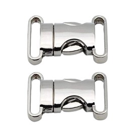 HEALLILY 2pcs Metal Side Release Buckles Adjustable Quick Release Clips DIY Craft Accessories for Paracord Backpack Fanny Pack Dog Collars 20mm (Silver)