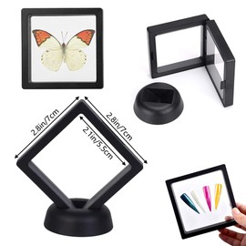 HAOBIN Floating Frame Display Holder Coin Display Box Floating Frame Display Frame Coin Frame Presentation Stand with Base for Display Ring Pendant Bracelet Jewellery (4)