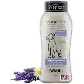 Wahl 4 in 1 Calming Formula Dog Shampoo and Conditioner Pets Friendly  24oz.
