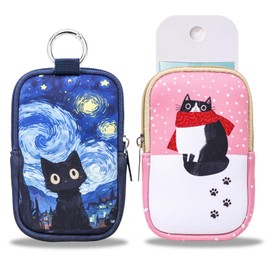 2 Pack Hand Sanitizer Spray Case，Hand Sanitizer Holder，Mini Zippered Pouch,Fashion Accessory with Snap Hook for Glow Mist and Power Mist 1FL OZ