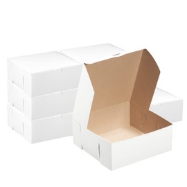 White Bakery Pastry Boxes - 9 x 9 x 4 Inches - White Kraft Paperboard for Home or Retail - Eco Friendly Paper Cardboard Recyclable for Pastries, Cookies, Cakes, Pies, Gift Box, Baby Shower (150)