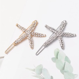 SCJJZ Hair Clip, Hair Clip, Metal Starfish Hair Clips, Women's Headwear, Fashion Hair Accessories, Bangs, Beach Clips for Women and Girls (Pack of 4)