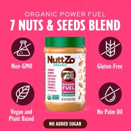 Nuttzo Organic Power Fuel Crunchy Nut Butter by NuttZo | 7 Nuts & Seeds Blend, Paleo,