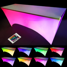 Glow 6FT Fitted Tablecloth White Table Cover Folding Table Cloth Rectangle Spandex Tablecloth 6ft for Event, Wedding, Banquet & Parties