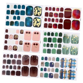TOVINANNA 3D Waterproof Toenail Stickers for Women 6-Piece Set Nail Art Supplies for Fashionable Manicure