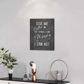 SweetFox Black and White Coffee Wall Art Farmhouse Kitchen Wine Pictures Wall Decor Coffee Bar Signs Canvas Painting Print Decor Artworks Framed for Living Room Dining Room Kitchen Cafe 16L" X 12W"