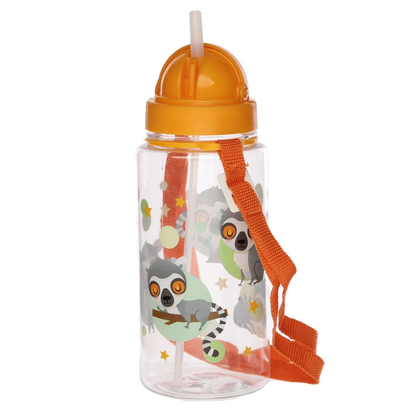 450ml Children's Reusable Water Bottle with Flip Straw - Lemur